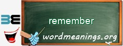 WordMeaning blackboard for remember